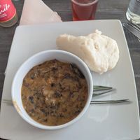 Le foufou et sa sauce champignons/cacahuètes, un régal ! at Resto Malap in Grenoble