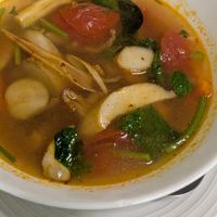 Tom yum at Tess Vegan Cafe in Pattaya
