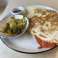 Can’t see it but the tofu scramble is in the tortilla   at Black Cat Santiago in Santiago De Compostela