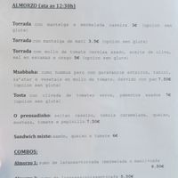 Early menu at Black Cat Santiago in Santiago De Compostela