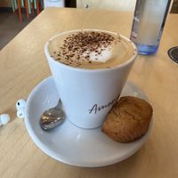Perfect cappuccino   at Black Cat Santiago in Santiago De Compostela