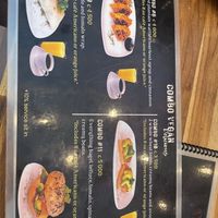 Menu of the vegan options  at Jet Fuel Coffee Shop in Jaco