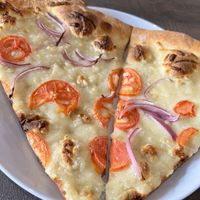 Vegan white sauce   at Este Pizza - downtown SLC in Salt Lake City