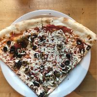 Simple 2 Olive Pizza by the slice  at Este Pizza - downtown SLC in Salt Lake City
