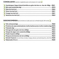 Menu  at Vila de Areia in Boa Vista