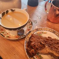 peppermint tea with oatmeal and cake at Molly Coffee House  in Nottingham