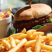 Super yummy vegan burger menu at Molly Coffee House  in Nottingham