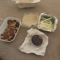 Mock duck and pancakes  at Golden City in Tipton