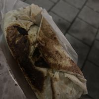 Take Out Pulled-Soja Burrito (vegan) mit Salsa Rojo Picante, Käse, Koriander-Jungzwiebel  at Los Locos Mexican Street Food in Vienna