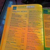 Vegan menu map at Lords Restaurant Complex in Negombo