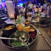 Mango and soya, and Mushroom and Cashew Nut vegan curries. at Lords Restaurant Complex in Negombo