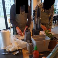 Palak aan het bereiden at Lenna's Kitchen in Den Bosch