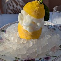 Lemon sorbet at La Baia Dubai in Dubai