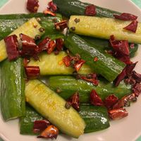Spicy cucumbers at Café China - 傾國傾城 in New York City
