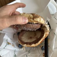 Concha stuffed with ice creamm  at Masha Republic in Chihuahua