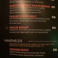 Menu  at Barcade in Philadelphia