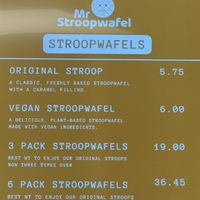 Part of menu   at Mr Stroopwafel in Petaluma