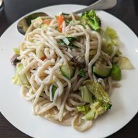 Garlic noodles at Veggie Garden in Mountain View