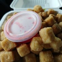 $5.95 Pepper & Salt Fried Tofu Appetizer: Not what we were expecting. Not very good flavor, kind of sweet. Way too oily and we don't mind eating fried food. at Veggie Garden in Mountain View