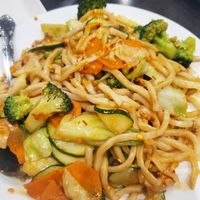 Garlic noodles at Veggie Garden in Mountain View