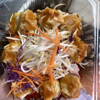 Wontons with chili sauce- AMAZING at Veggie Garden in Mountain View