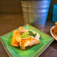 Taro Potato Steak with Vegan Cream Tappa. at Base Island Kitchen in Osaka
