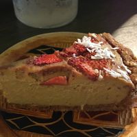 Strawberry cake at Base Island Kitchen in Osaka