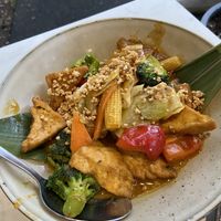 Vegan satay tofu   at Von Thai in Adelaide