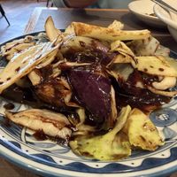 cabbage and eggplant stir-fry  at Golden Tiger Udagawacho in Tokyo
