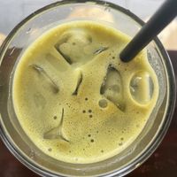 Matcha soy milk - not good! Tasted grassy and cheap #Veganuary at Sandoitchi in Darlinghurst