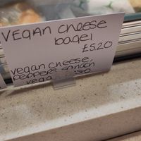 Vegan cheese bagel at Trinity Room in Hull
