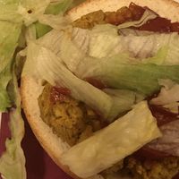 Vegan barley burger   at Connery in Turin