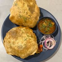 Matar Poori with Kacche tamatar ki sabji  at Imlee  in Bangalore