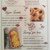Menu for January and February 2025. Visit website or social media for current menu. at Lovin' Every Bite in Crossville