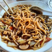 Hokkien mee at Loving Hut in Central Singapore