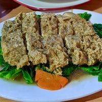 Beancurd Skin Kailan Shrooms  at Loving Hut in Central Singapore