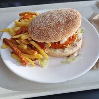 Veganer Chicken Burger at Mensa Flensburg in Flensburg