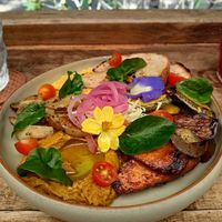 Vegan breakfast plate w/scrambled tofu at Yoga Tayo in El Nido