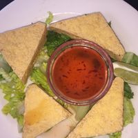 Fried tofu with chili garlic sauce at Johnny Mango World Cafe and Bar in Cleveland