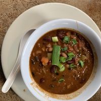 Vegan three bean chili on  at Johnny Mango World Cafe and Bar in Cleveland
