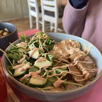 Bowl with seitan  at Balans Brunch Bar in Bratislava