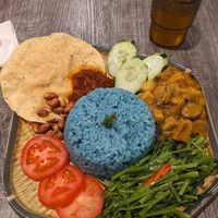 Malaysian style meal, blue rice if you're lucky:) at Vegetarian Food - 謙益豐 in New Taipei City