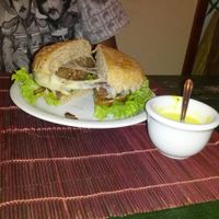 Yummy veggie burger! at Naturalmente in Itacare