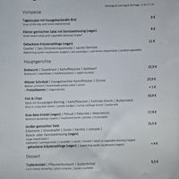 Menu of the day at Restaurant Konstantin in Berlin