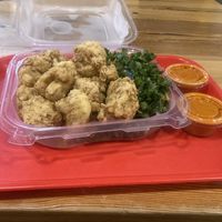 Buffalo cauli bites and kale salad basket   at SweetArt too in St Louis
