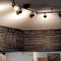 Drink menu at Recess Coffee and Roastery in Syracuse