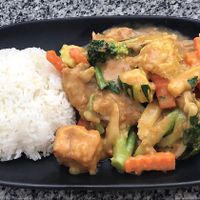 Peanut satay stir fry at Peace Harmony in Sydney