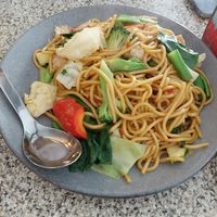 Basil chilli stir fried noodles at Peace Harmony in Sydney