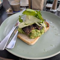 Miso mushroom, pea n avo smash #Veganuary at Fairmont Diner in Carrington