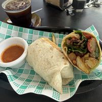 Vegan breakfast burrito  at Fairmont Diner in Carrington